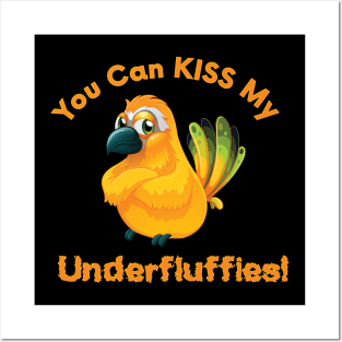 Sun Conure Parrot Kiss Underfluffies Posters and Art